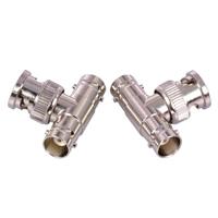 Adaptateur séparateur BNC BNC mâle à 2 connecteurs coaxiaux femelles BNC 3 voies Type T prise pour câble Coaxial CCTV caméra de surveillance