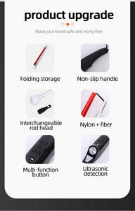 Canne aveugle intelligente blanche réglable canne de marche pliante légère avec alarme le dernier article médical chaud - Product Image 6