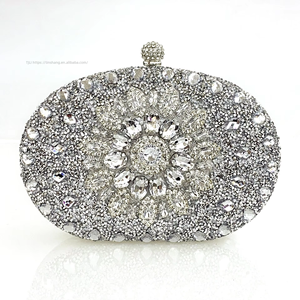 New Cross-border Polyester Bag Full Glitter Glass Rhinestone Buckle Chain Strap <b>Clutch</b> Birthday <b>Wedding</b> Party Tanjing - Product Image 6