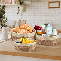 Pp tissé panier affichage paniers rotin cadeau boîte tissage matériel ensemble de 2 étagères produits salle de bain jonc de mer à manger fleurs