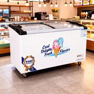 Mini coffre congélateur à deux portes, à économie d'énergie, avec refroidissement par air réglable, pour la présentation de sucettes glacées et de glaces, pour les magasins de proximité - Product Image 2