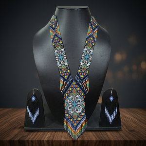 Conjunto de Collar de Cadena Étnica con Cuentas de Vidrio Royal, Joyería Artesanal de Moda para Damas, Accesorios para Fiestas y Festivales - Product Image 2