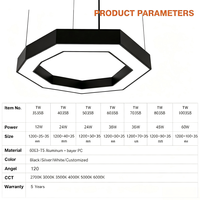 TW5075 Luminaire suspendu LED rectangulaire élégant, forme et taille personnalisées, éclairage minimaliste pour bureau et studio