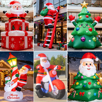 Père Noël gonflable géant personnalisé sur moto pour la décoration extérieure de jardin/cour, certifié CE, durable