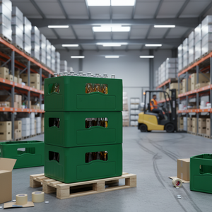 KS 200B Heavy Duty <b>Plastic</b> Bottle <b>Crate</b> 24 Compartments Stackable Recyclable Foldable Beverage Logistics Storage - Product Image 3