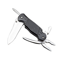 Couteau pliant industriel en acier à bouton-poussoir, couteau utilitaire EDC d'extérieur, pince, ouvre-bouteille, personnalisable OEM