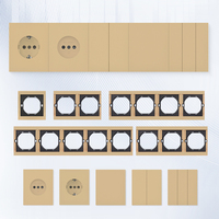 Meilleures ventes de prises et interrupteurs muraux électriques modulaires à bouton-poussoir tactiles, standard européen, dorés, pratiques et combinés