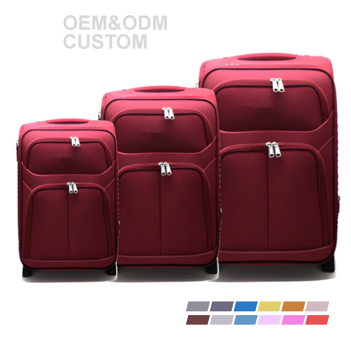 Wholesale Customize Travel Trolley Bag EVA Fabric Suitcase Soft Nylon Leather Luggage Sets