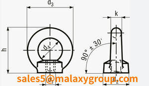 MALAXY Boulon à œil galvanisé JIS B 1168 Type M6 M8 M10 M12 en acier au carbone forgé à chaud pour levage - Product Image 4