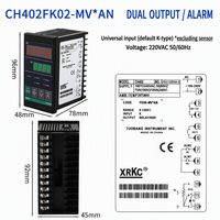 Pengontrol Suhu Digital Cerdas XRKC CH402 MV*AN 100-240V Relay Solid State Dual Output ABS OEM/ODM PID Thermostat