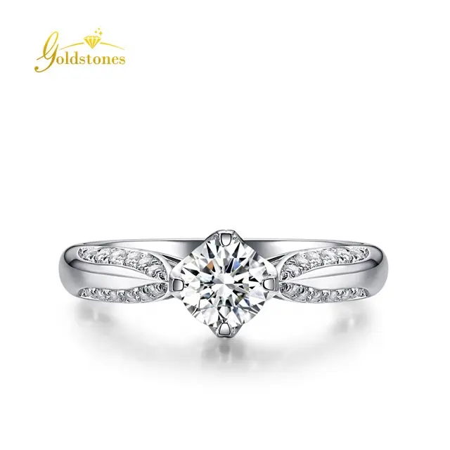 New 925 Sterling Silver 18K Goldstone Female Star Engagement Ring Set Customized Women's Diamond Jewelry Ring