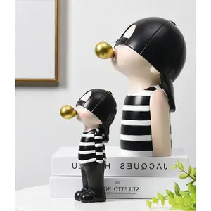 Kakizzy Nordic Bubble Boy Polyresin House Decoration Craft Gift Accessories Kid Room Decor Table Top Figurine