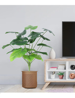 18 Tangkai Tanaman Monstera Buatan Evergreen dalam Pot, Buket Pakis & Bird of Paradise untuk Dekorasi Rumah, Pernikahan & Natal