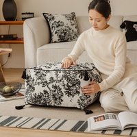 Estilo francés negro blanco estilo chino cuadrado chenilla Jacquard futón perezoso sofá cojín para el hogar sala de estar