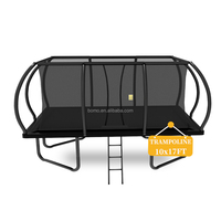 Trampolín Rectangular Profesional Zoshine de 10 a 14 pies - Equipo de Ejercicio al Aire Libre de Alto Rebote con Red de Seguridad