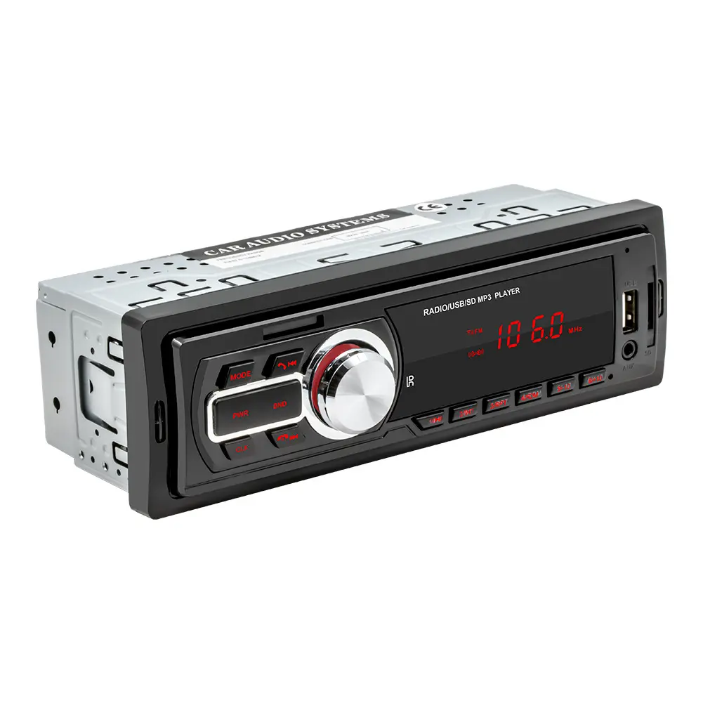Radio FM de 1 DIN para coche, reproductor MP3 de disco, AUX-in, TF, manos libres, Audio estéreo Multimedia, unidad central de salpicadero, accesorios