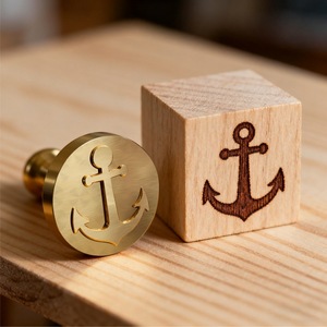 Sello de latón para grabar en madera y cuero, sellos personalizados con logotipo moldeado y perforación externa, forma rectangular - Product Image 2