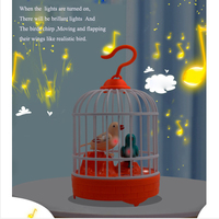 Jouet de cage à oiseaux à activation sonore et à piles, oiseaux chantants gazouillis et qui battent des ailes, cadeaux pour les tout-petits, les enfants