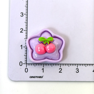 Cute Pink Purple Cherry Bunny Resin Hair <b>Clips</b> DIY Jewelry Accessories Mixed Colors Manual Craft For Daily Use - Product Image 3