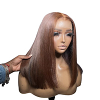 Perruque de cheveux humains vietnamiens lisses sans colle, double épaisseur, douce et lisse, plusieurs longueurs disponibles