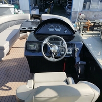 Nouveauté, meilleur prix, bateau ponton de luxe en aluminium de 27 pieds, modèle sportif, avec deux moteurs et remorque, bateau de loisirs familial à vendre