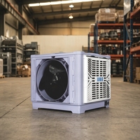 Enfriador de Aire Evaporativo para Desierto de 18000 m³/h con Salida Lateral, Ventilador de Panal Duradero, Bomba de Agua Eléctrica, Montaje en Ventana para Taller