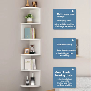 Fabbrica all'ingrosso appendiabiti a parete per uso domestico Multi-strato <span class=keywords><strong>angolo</strong></span> triangolo divisorio libreria cucina decorazione per la <span class=keywords><strong>casa</strong></span> - Product Image 2