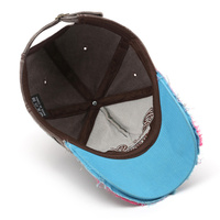 Casquette de sport personnalisée à cinq panneaux, 100 % polyester, multicolore, avec logo brodé en 3D, style « Dad Hat », réglable, en denim vintage