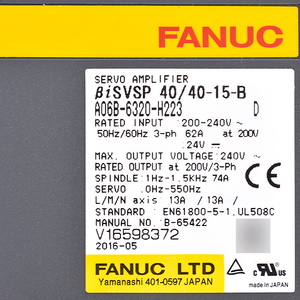 Ban đầu fanuc A06B-6320-H223 <span class=keywords><strong>servo</strong></span> bảng điều khiển sử dụng điều kiện với động cơ nhiệt thấp cho thiết bị điện - Product Image 3