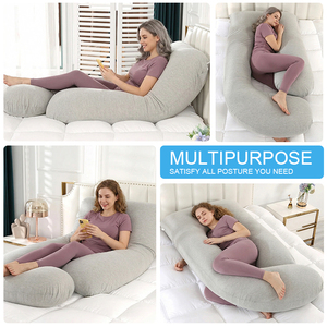 Oreiller <span class=keywords><strong>de</strong></span> <span class=keywords><strong>grossesse</strong></span> en forme <span class=keywords><strong>de</strong></span> U pour tout le corps avec rembourrage <span class=keywords><strong>de</strong></span> qualité supérieure, oreiller <span class=keywords><strong>de</strong></span> maternité pour soulager les douleurs au <span class=keywords><strong>dos</strong></span>, au ventre et aux jambes, OEM - Product Image 3