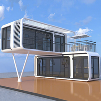 Cabine Apple moderne préfabriquée à double étage, module spatial modulaire, étanchéité à trois niveaux, garantie 5 ans pour utilisation en hôtel côtier