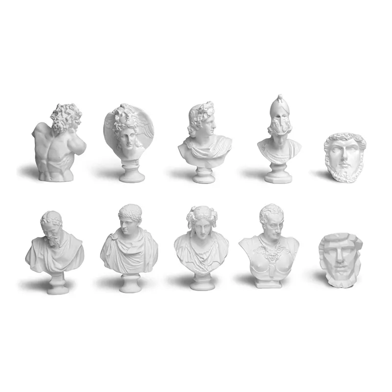 2.75" H 10PCS/Set Mini Greek Mythology Statue Resin Sculpture World Famous Bust Figurine