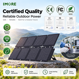 Panel Solar Plegable IMORE de 60W, Negro, Portátil, Monocristalino, para Exteriores, con Cables y Conectores - Product Image 3