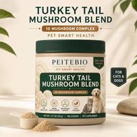 Poudre de champignon Turkey Tail pour chiens et chats avec mélange antioxydant immunitaire saveur champignon naturelle PEITEBIO 4,2 oz 120 g