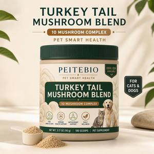 Poudre <span class=keywords><strong>de</strong></span> champignon Turkey Tail pour chiens et chats <span class=keywords><strong>avec</strong></span> mélange antioxydant immunitaire saveur champignon naturelle PEITEBIO 4,2 oz 120 g - Product Image 2