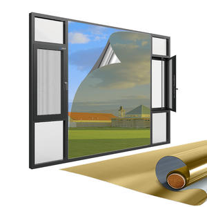 2025ฉนวนกันความร้อนย้อมสีติดเองฟิล์มติดหน้าต่างสีทองติดง่ายดีไซน์ใหม่สำหรับหน้าต่างอาคาร - Product Image 1