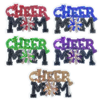 Patch coloré écologique en tissu pour maman des supporters, applique thermocollante à sequins pour veste, sac à dos, et projets DIY