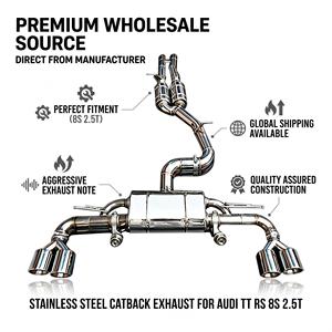 ระบบท่อไอเสียแบบ Catback พร้อมวาล์ว Vortex SS304 ปลายท่อแบบ Quad สำหรับ Audi TT RS 8S 2.5T ปี 2016-2023 ติดตั้งง่าย เพิ่มประสิทธิภาพการขับขี่ - Product Image 1