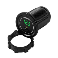 Voltímetro LED Impermeable para Motocicleta, Barco, Automóvil, DC 12V 24V 30V, con Interruptor de Encendido/Apagado y Alarma de Bajo Voltaje