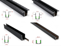 Rail magnétique LED COB moderne en aluminium pour éclairage intelligent sur rail 48V, installation suspendue ou en saillie, 1m, 1,5m, 2m, 3m