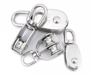 Polea giratoria tipo U de acero inoxidable 30/34, bloque de polea de Cable de servicio pesado, rueda de tono, rueda única, bloque de polea de cuerda pequeña giratoria - Product Image 6