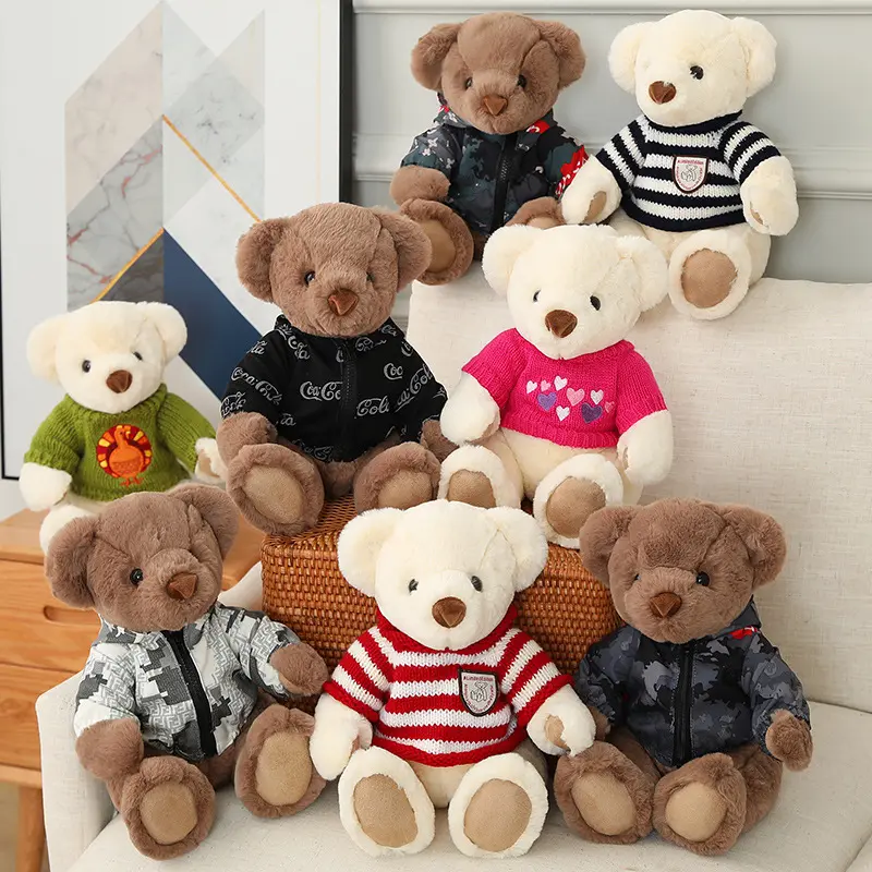 plushies peluches OEM Cross-border New Clothes Stuffed Animal Valentine's Day Gift Teddy Bear Plush Toy with tshirt