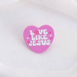 Amour comme jésus émail broches mode rose coeur forme foi chrétienne broches vêtements revers Badges bijoux cadeau pour les amis - Product Image 4