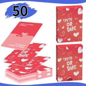50 Pièces Nouvelles Cartes de Jeu Personnalisables en Papier Vérité ou Défi pour Couples, pour le Commerce International, Jeu pour Adultes Entièrement en Anglais - Product Image 1