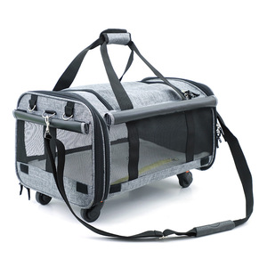 Portable Foldable <b>Pet</b> Travel <b>Carrier</b> Eco-Friendly Dog and Cat Tote Bag with Wheels and Zipper Closure for Outdoor Adventures - Product Image 2