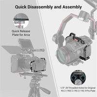   Cage stabilisatrice en alliage d'aluminium pour appareil photo reflex numérique avec griffe porte-accessoire pour Canon R5 R6 R5 C 2982B