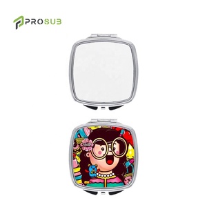 Prosub Wholesale Diy <strong>Design</strong> Sublimation Blank Make up <strong>Compact</strong> <strong>Mirror</strong> Sublimation Square Round Metal Cosmetic Pocket <strong>Mirror</strong> - Product Image 1