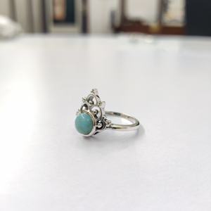 Bague en larimar, argent sterling 925, bague en pierre précieuse, collection artisanale en larimar, bagues fines, bijoux en argent, prix de gros - Product Image 6