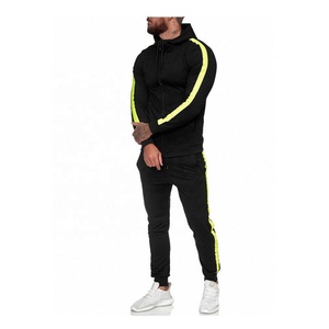 PIHA SPORTS Mens <b>Tracksuit</b> Set Full Sleeve Fleece Zipper Hoodie Top Bottoms Jogging Joggers Gym Contrast Plain <b>Polyester</b>/Cotton - Product Image 5