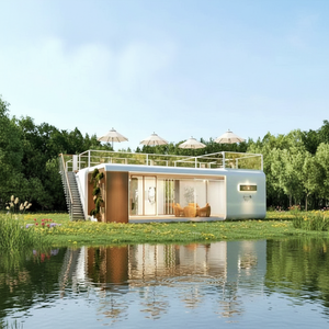 Container Modulare Pieghevole a Due Piani Staccabile da 20 piedi, Capsula Mobile Apple Cabin, Villa Impermeabile Nera per Giardino/Casa - Product Image 3
